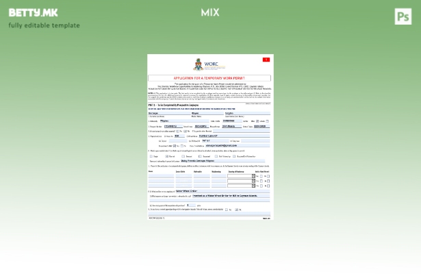 Модерен стил шаблон за работна дозвола Кајмански Острови
